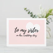 Cute Heart "aan mijn zus op haar trouwdag" (Staand voorkant)