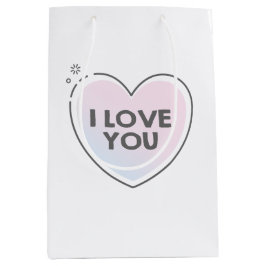 Cute heart and "i love you" text medium cadeauzakje