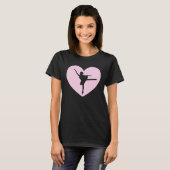 Cute Heart Ballet  Dancing Ballerina T-shirt (Voorkant volledig)