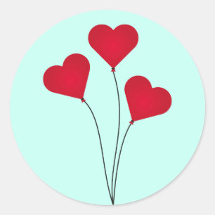 Cute Heart-ballonnen Ronde Sticker