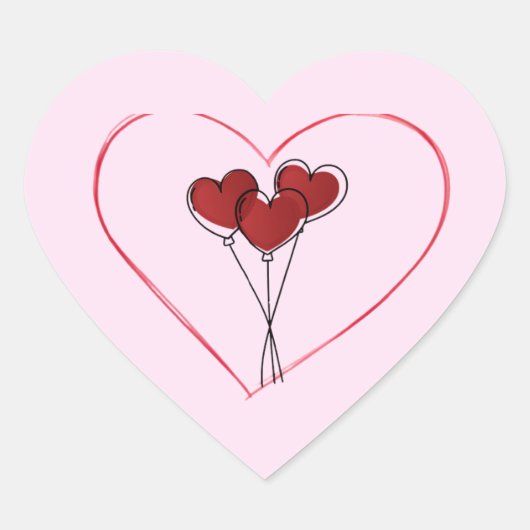 Cute Heart Balloon Love Sticker (Voorkant)