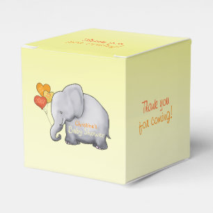Cute Heart Balloons Elephant Neutraal Baby shower Bedankdoosjes