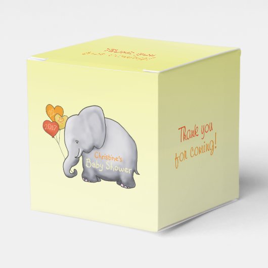 Cute Heart Balloons Elephant Neutraal Baby shower Bedankdoosjes (Voorkant Zijde)