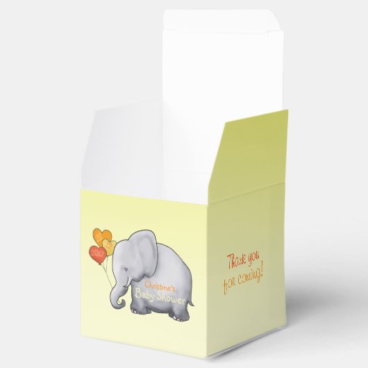 Cute Heart Balloons Elephant Neutraal Baby shower Bedankdoosjes (Geopend)