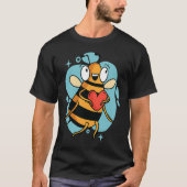Cute Heart Bee Beekeeper Valentine's Day T-shirt (Voorkant)