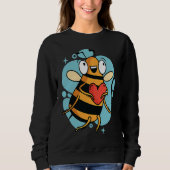 Cute Heart Bee Beekeeper Valentine's Day Trui (Voorkant)