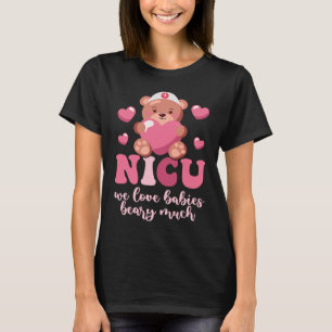 Cute Heart Beer Neonatale ICU Nurse NICU Nurse Val T-shirt