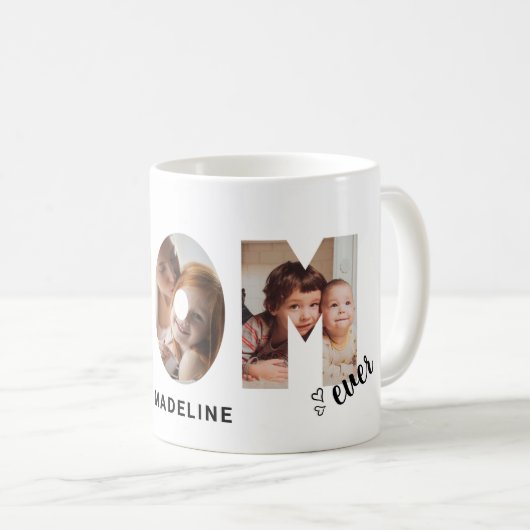 Cute Heart Best Ma Ever Photo Collage Coffee Mok (Voorkant rechts)