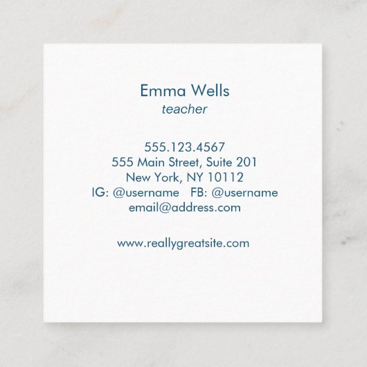 Cute Heart Birdhouse Square Visitekaartje (Achterkant)