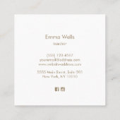 Cute Heart Birdhouse Vierkante Visitekaartje (Achterkant)