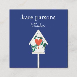 Cute Heart Birdhouse Vierkante Visitekaartje