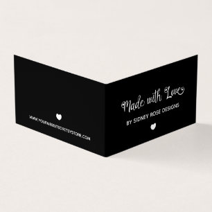 Cute Heart Black met Love Hang Label Visitekaartje