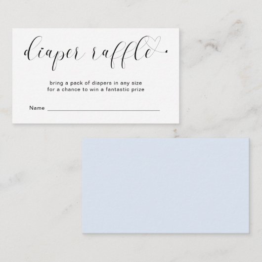 Cute Heart Blue Boy Diaper Baby shower Raffle Informatiekaartje (Voorkant / Achterkant)