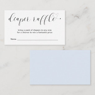 Cute Heart Blue Boy Diaper Baby shower Raffle Informatiekaartje