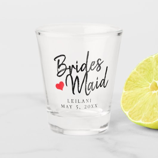 Cute Heart Bridesmaid Gift Shot Glas (Voorkant)