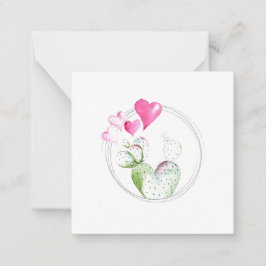 Cute Heart Cactus Plant Note Card Notitiekaartje