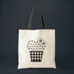 Cute Heart Cactus Play Plant Pot Tote Bag<br><div class="desc">Schattige en stijlvol hartvormig cactus plant met zwarte en witte geruite pot.</div>