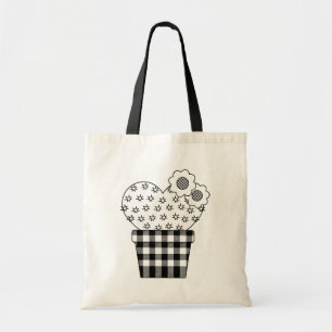 Cute Heart Cactus Play Plant Pot Tote Bag