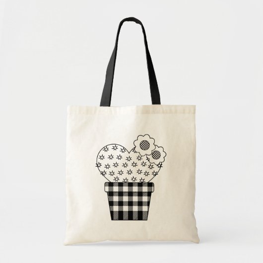 Cute Heart Cactus Play Plant Pot Tote Bag (Voorkant)