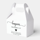 Cute Heart Calligraphy Bruiloft katerkit Bedankdoosjes (Achterkant)