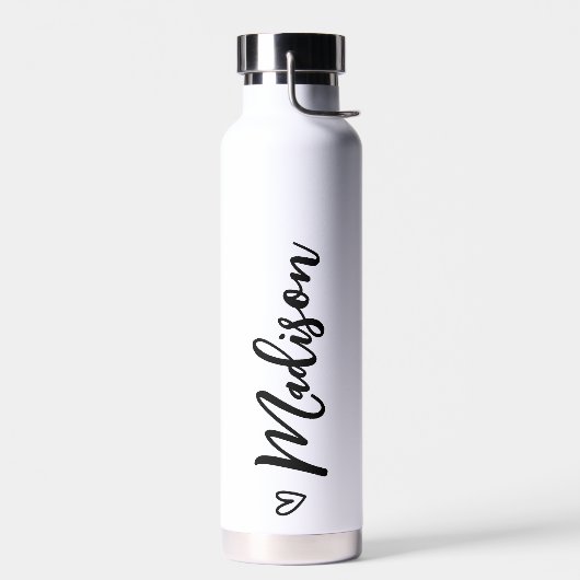 Cute Heart Calligraphy Personalised Black White Waterfles (Links)