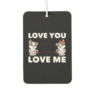 Cute Heart Cat Love Romantic Couple Kitten Gift Luchtverfrisser