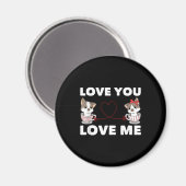 Cute Heart Cat Love Romantic Couple Kitten Gift Magneet (Voorkant / Achterkant)