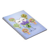 Cute Heart Character Flower Notebook Notitieboek (Rechterzijde)