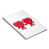 Cute Heart Characters Holding Hands Notitieboek (Rechterzijde)