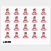 Cute Heart Chipmunk Valentijn Vierkante Sticker (Vel)