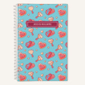 Cute Heart Chocolate Ice Cream Pattern Sweet Love Notitieboek (Voorkant)