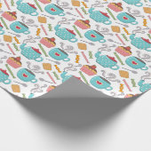 Cute Heart Cup Coffee Tea Biscuit Cupcake Cadeaupapier (Hoek)