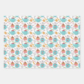 Cute Heart Cup Coffee Tea Biscuit Cupcake Inpakpapier Vel (Voorkant)