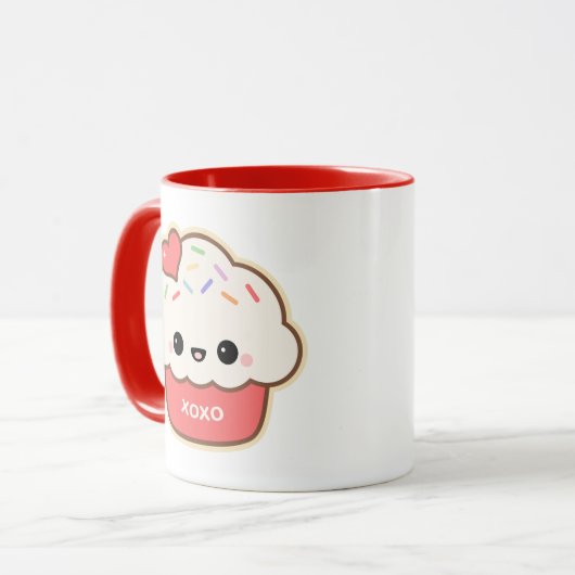 Cute Heart Cupcake Mok (Voorkant links)