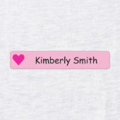 Cute Heart Custom  Skinny  Name Labels - Iron On - (Design 1)