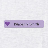 Cute Heart Custom  Skinny  Name Labels - Iron On - (Design 2)