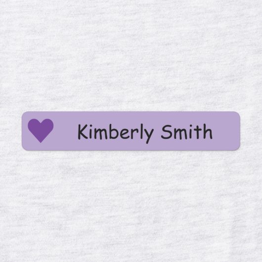 Cute Heart Custom  Skinny  Name Labels - Iron On - (Design 2)