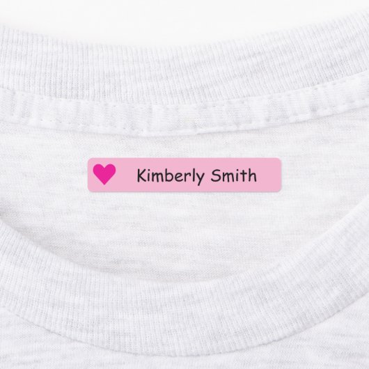 Cute Heart Custom  Skinny  Name Labels - Iron On - (Aangebracht)