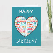 Cute Heart Dad Birthday Kaart (Voorkant)