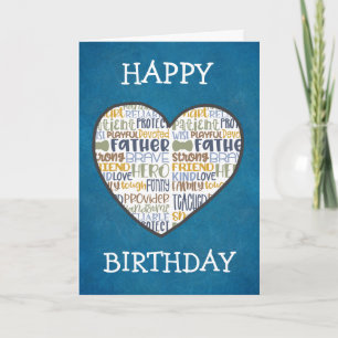 Cute Heart Dad Birthday Kaart