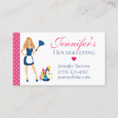 Cute Heart Design Maid House Cleaning Services Visitekaartje (Voorkant)