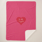 Cute Heart Design Valentine Gift Blanket Sherpa Deken (Voorkant)
