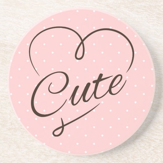 Cute Heart Doodle Zandsteen Onderzetter (Voorkant)