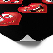 Cute Heart Emojis Gift Valentijnsdag Emoji Poster (Hoek)