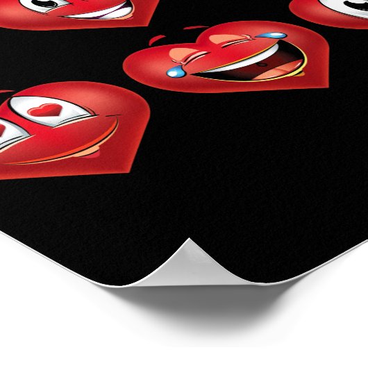 Cute Heart Emojis Gift Valentijnsdag Emoji Poster (Hoek)