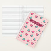 Cute Heart en Polka Dot Pattern Sweet Retro Pink Notitieboek (Binnen)