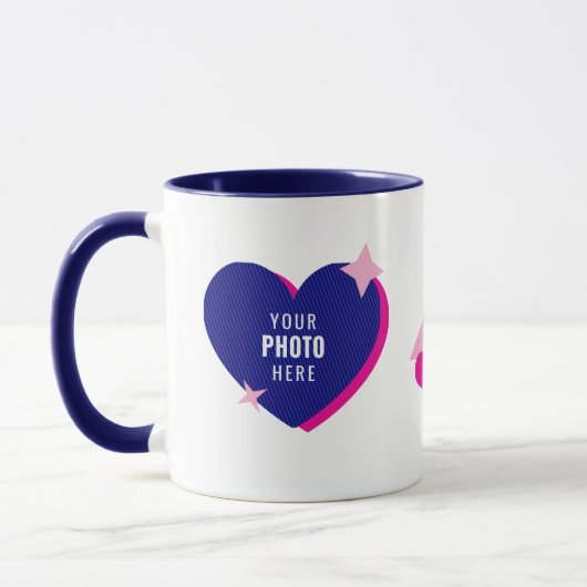 Cute Heart Foto Sjabloon & Glitters Mok (Links)