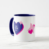 Cute Heart Foto Sjabloon & Glitters Mok (Voorkant links)