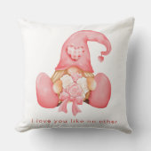 Cute Heart Gnome Valentijn Persoonlijke foto Kussen (Voorkant)