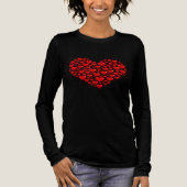 Cute Heart Graphic Black Women’s Long Sleeve Tee Tri-Blend Shirt (Voorkant)